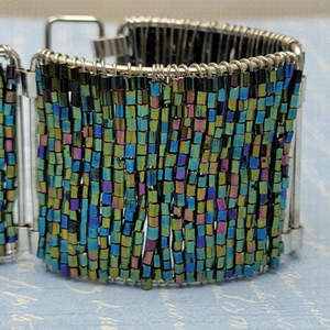 LARGE Blue and Green Bead Bracelet